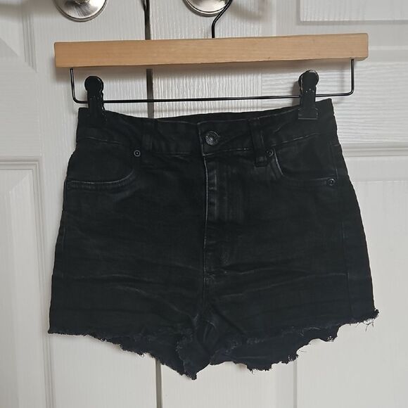 Black Denim Women's Shorts - Picture 1 of 16
